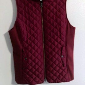 Quilted Vest -- burgundy